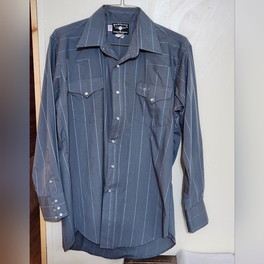 Men's Western Pearl Snap Shirt Size Large